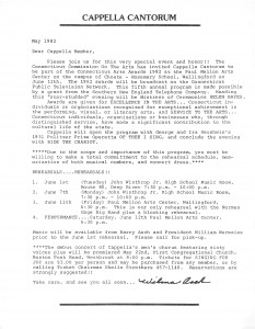Connecticut Arts Awards Invitation Letter, May 1982