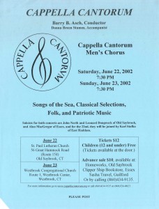 Men's Chorus, June 22 & 23, 2002